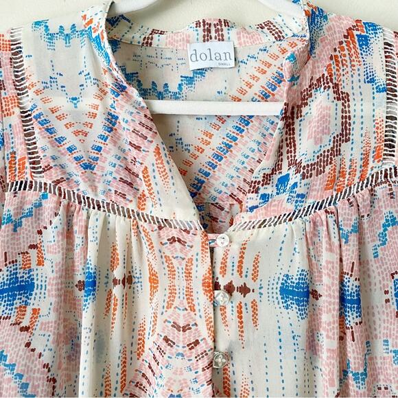 Dolan Anthropologie | Mesilla Peasant Blouse Popover Aztec Southwestern Small - Picture 4 of 9